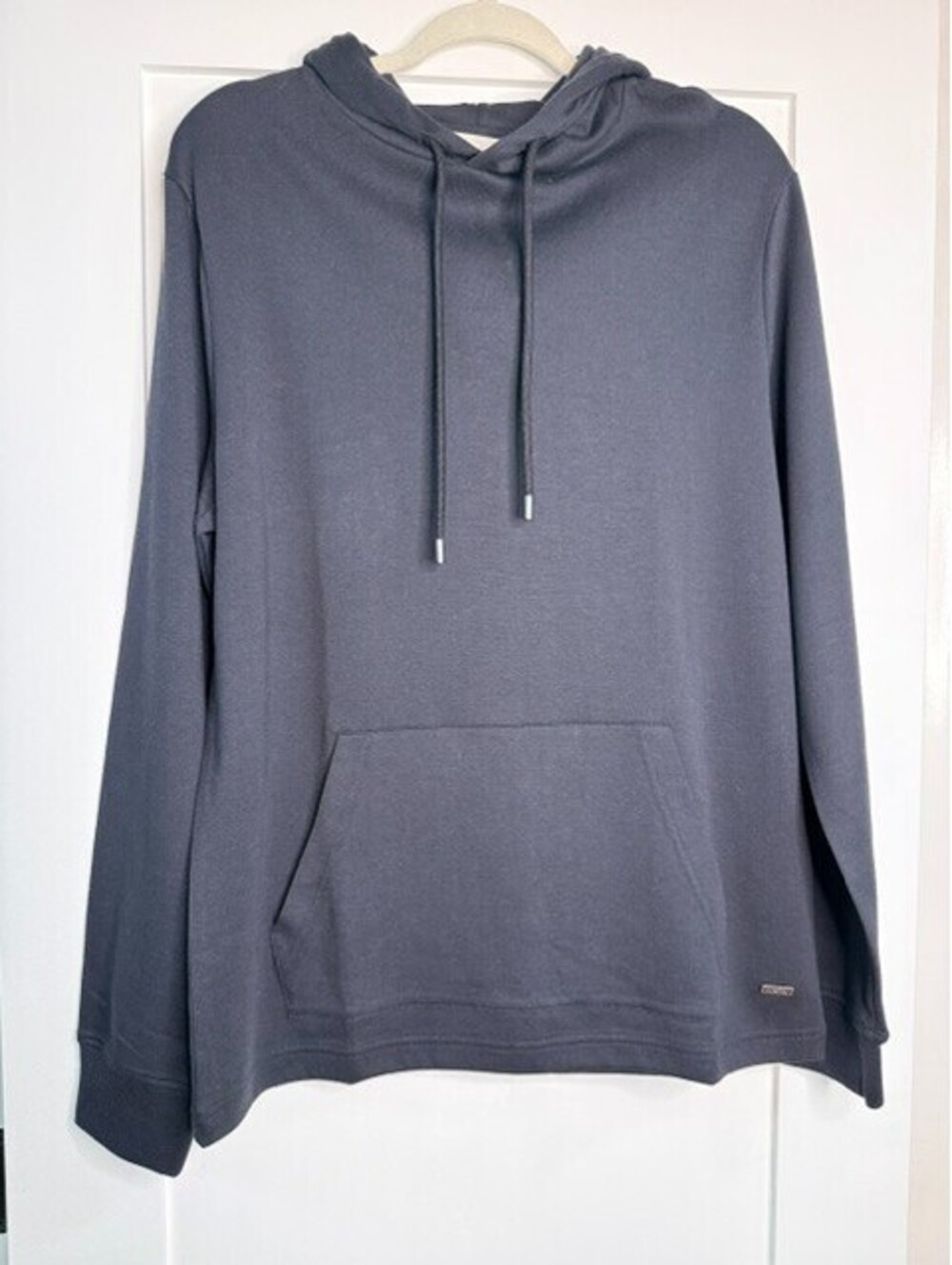 Bugatchi Men's Pullover Hoodie Black Long Sleeve Kangaroo Pocket Size M